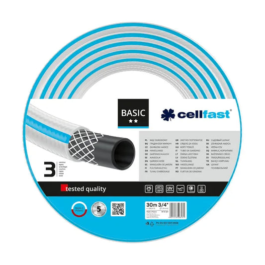 3/4" (19 mm) 30 m, 3 rétegű UV álló kerti locsolótömlő