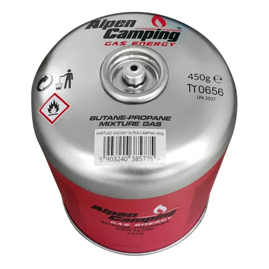 450 g propán-bután gázpatron, 7/16 col menetes szelep, EN417, -10–+40 °C