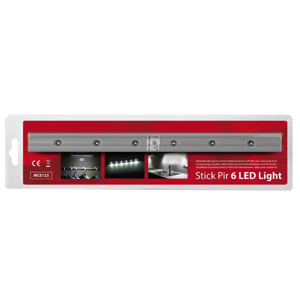 MCE123 6 LED-es pult alatti lámpa, PIR szenzor, 5×AAA, 50 lm