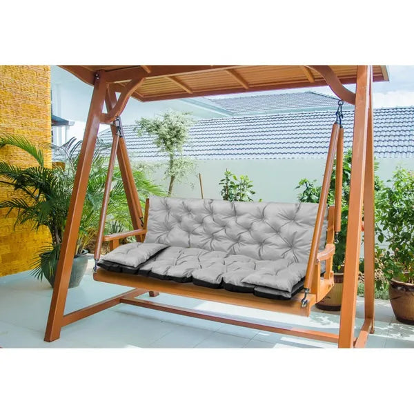 Vízlepergető kerti párna szett 150×60×50 cm + 2 db 42×42 cm, világosszürke