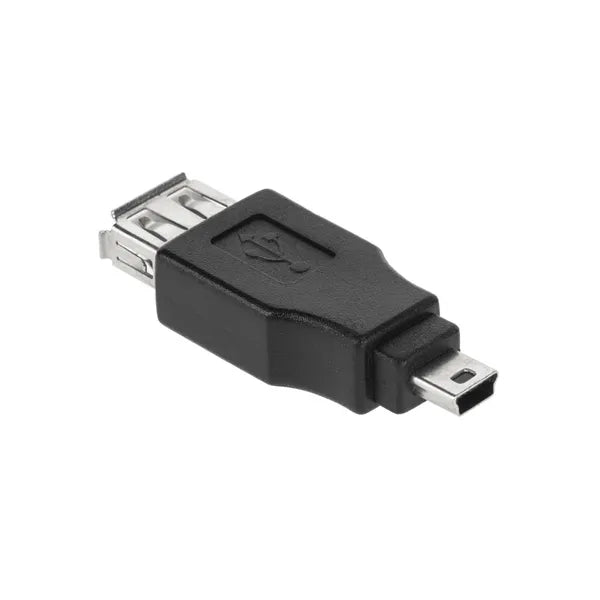 Mini USB 5-tűs apa–USB-A anya adapter, fekete