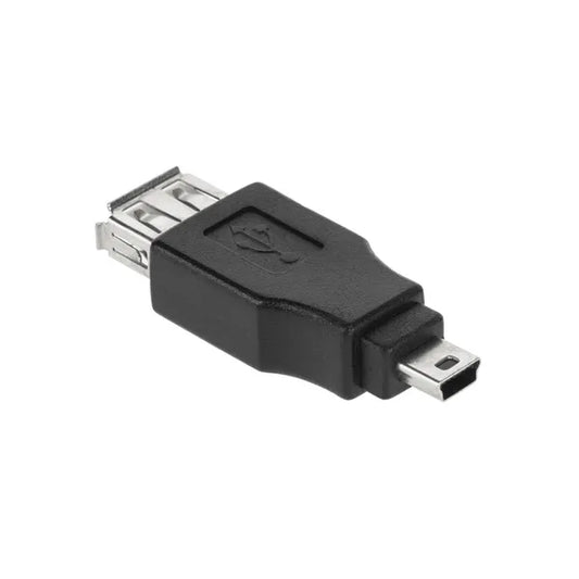 Mini USB 5-tűs apa–USB-A anya adapter, fekete