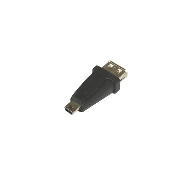 Mini USB 5-tűs apa–USB-A anya adapter, fekete