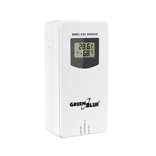 GreenBlue GB151 vezeték nélküli időjárás-állomás, 9 színű VA LCD, DCF
