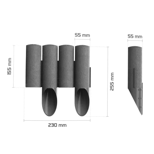 Cellfast Standard 4 grafitszürke kerti paliszád, 25,5 cm x 2,3 m