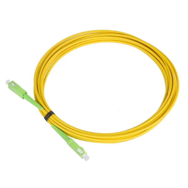 Száloptikai patchcord SC/APC–SC/APC, 5 m, single-mode G657A2, sárga