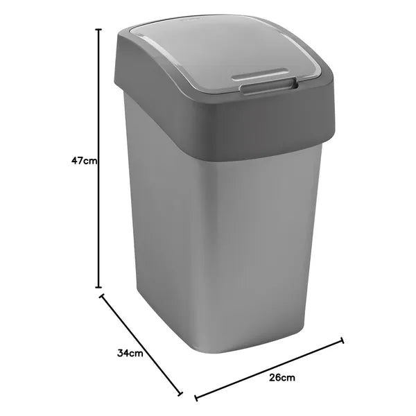 Curver flip bin 25l ezüst szemetes