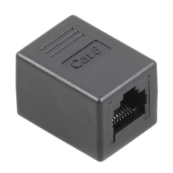 RJ45 csatlakozó toldó Cat6, aljzat–aljzat, fekete, aranyozott