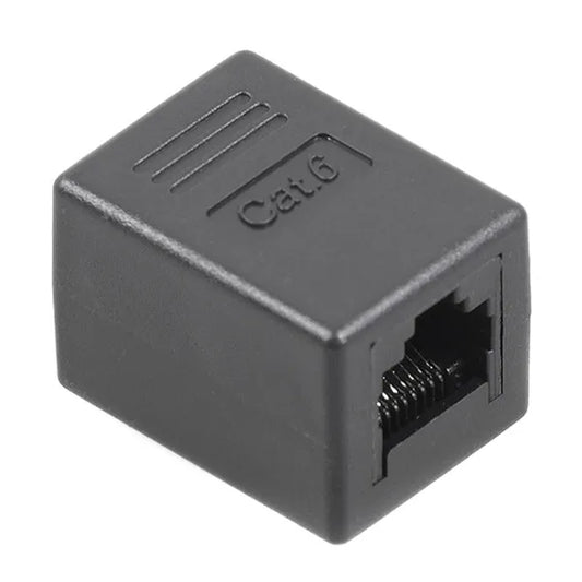 RJ45 csatlakozó toldó Cat6, aljzat–aljzat, fekete, aranyozott
