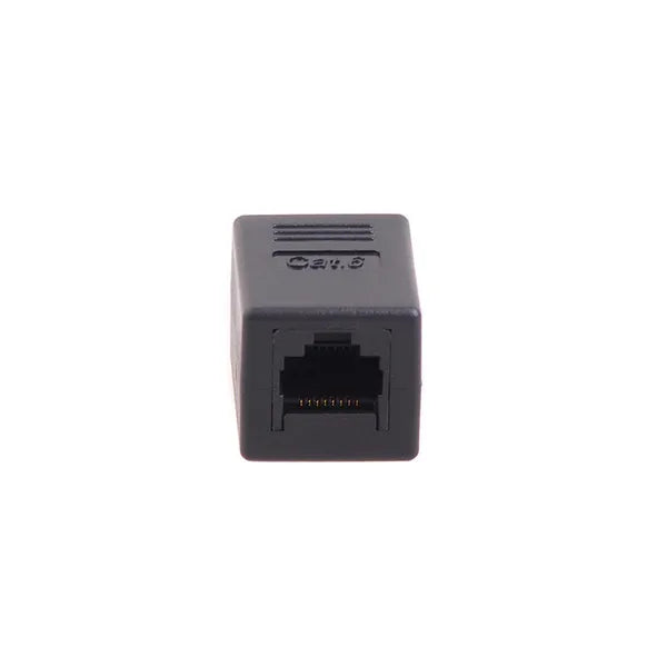 RJ45 csatlakozó toldó Cat6, aljzat–aljzat, fekete, aranyozott