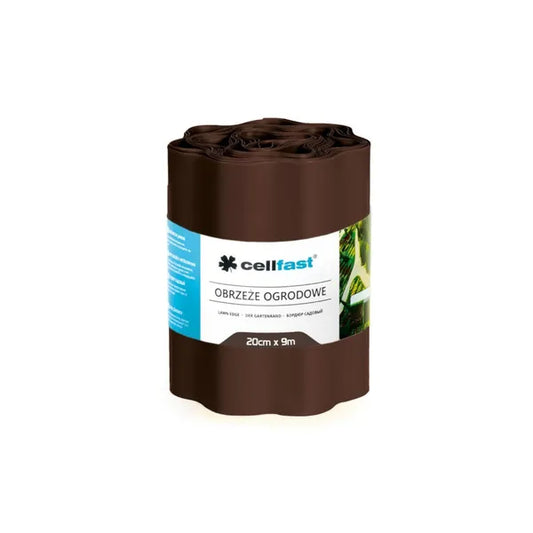 Cellfast hullámos kerti szegély, barna, 20 cm × 9 m, vízálló műanyag