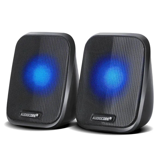 Audiocore AC835 2.0 USB számítógép hangszóró 6 W, LED, fekete