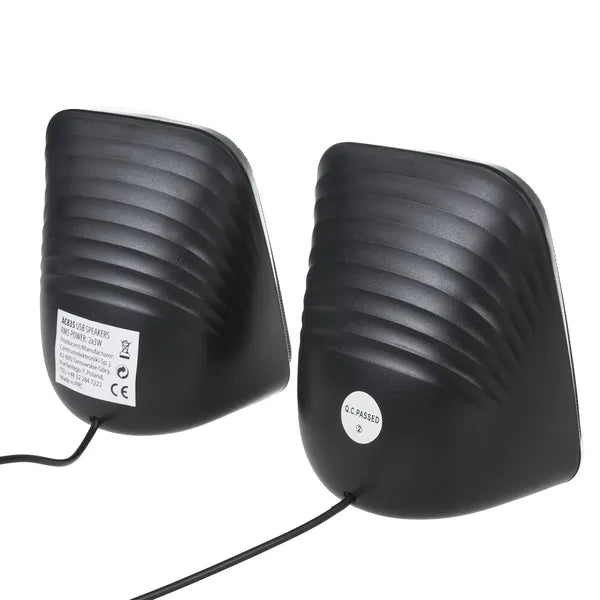 Audiocore AC835 2.0 USB számítógép hangszóró 6 W, LED, fekete