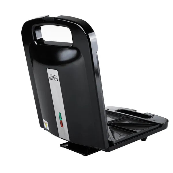 Szendvicssütő 4 szelethez, 2000 W, tapadásmentes lap, fekete