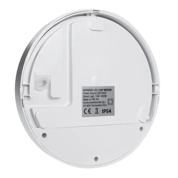 LED lámpa PIR mozgásérzékelővel, 15 W, IP54, 1100 lm, 4000 K, fehér