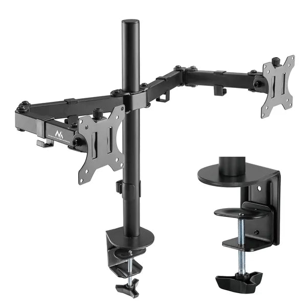 Dupla monitor asztali tartó 17–32″, 2×8 kg teherbírás, VESA 75/100