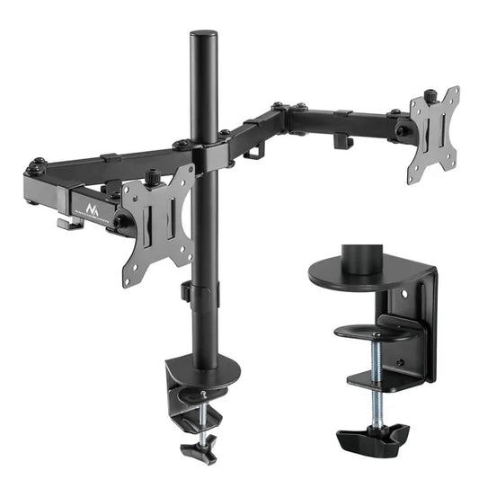 Dupla monitor asztali tartó 17–32″, 2×8 kg teherbírás, VESA 75/100
