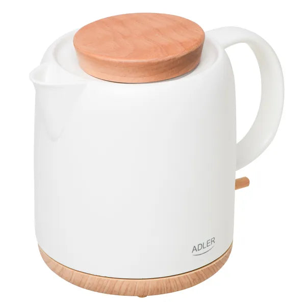 Adler kerámia vízforraló 1l, 1200w, ekrü