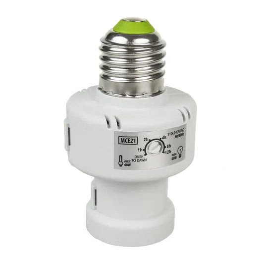 E27 foglalat alkonykapcsolóval és időzítővel, 100 W, fehér