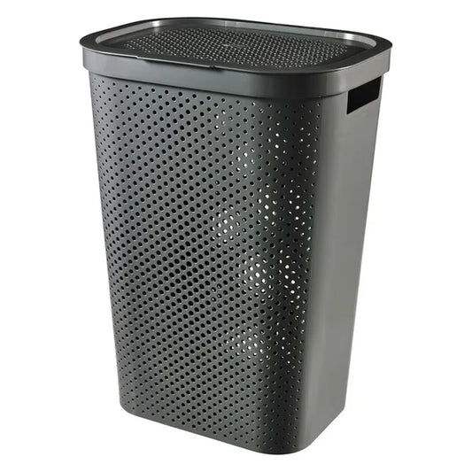 Curver Infinity újrahasznosított szennyestartó kosár, 60 l, sötétszürke