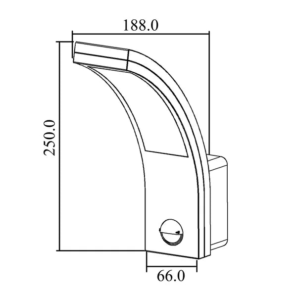 Maclean 10W LED mozgásérzékelős lámpa, 4000K, IP54, 750 lm, fehér