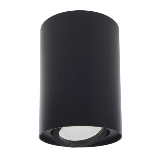 Felületre szerelhető alumínium GU10 spot lámpatest, fekete, Ø80x115 mm