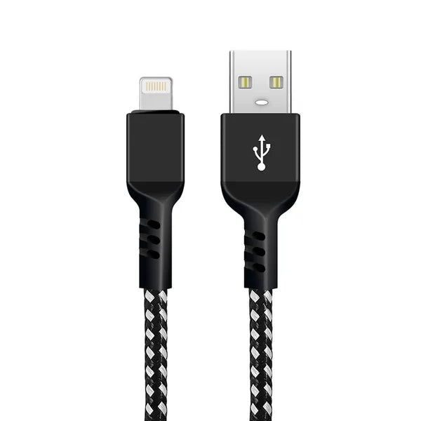 Lightning USB-A–Lightning kábel, 1 m, nylon fonott, 2.4 A gyors töltés