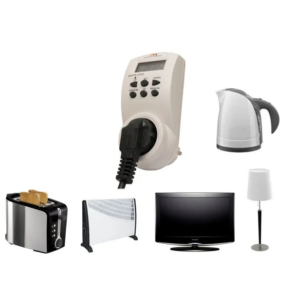 Digitális programozható időkapcsoló, schuko aljzat, 10+156 program, 3600 W
