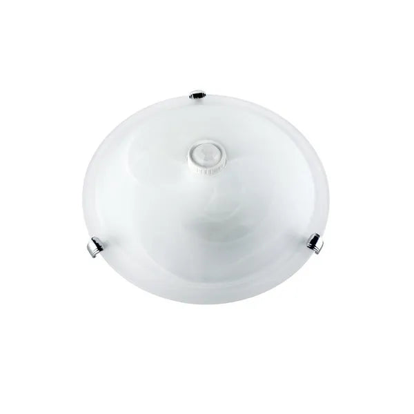 Mozgásérzékelős mennyezeti lámpa, PIR szenzor, 2×E27/40W, 30 cm, tejüveg