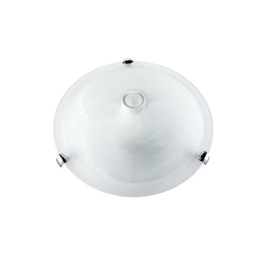 Mozgásérzékelős mennyezeti lámpa, PIR szenzor, 2×E27/40W, 30 cm, tejüveg