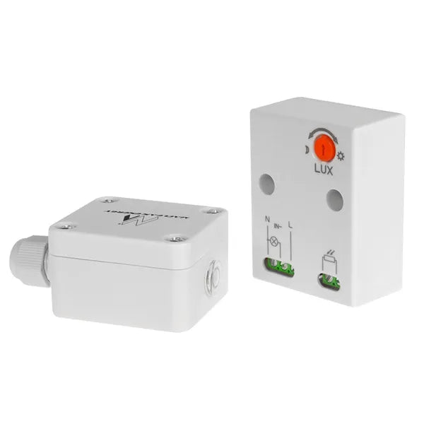 Alkonykapcsoló külső szondával, IP65, 220-240 V, 3450 W, 2-100 lux