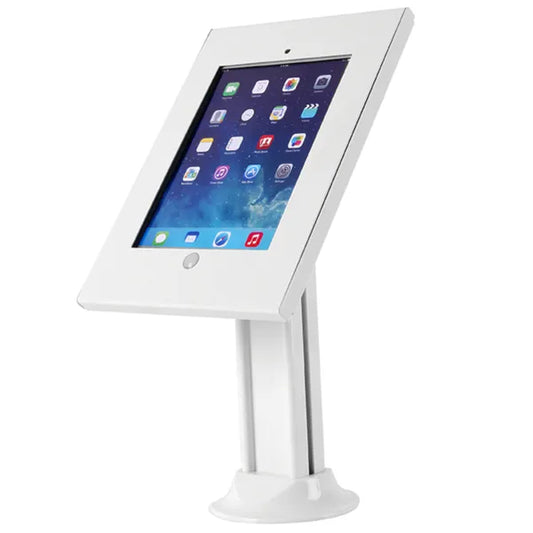 Asztali zárható iPad állvány 0–75° döntéssel, iPad 2-Air2, fehér/fekete