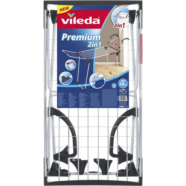 Vileda Premium 2 az 1-ben kerekes ruhaszárító, 18 m szárítófelület