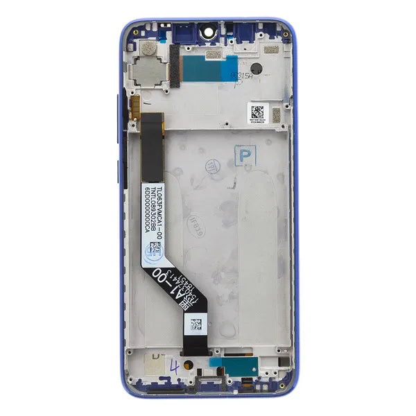 Kijelző + érintőpanel kerettel Xiaomi Redmi Note 7-hez, kék, IPS