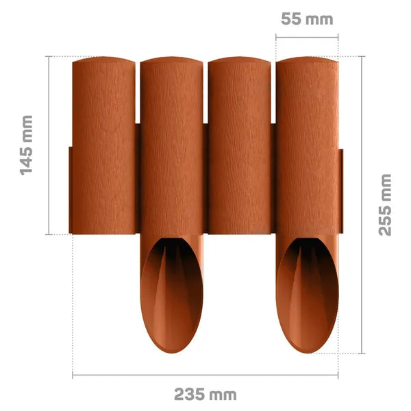 Cellfast Standard műanyag kerti paliszád 2,3 m, 25,5 cm, téglavörös