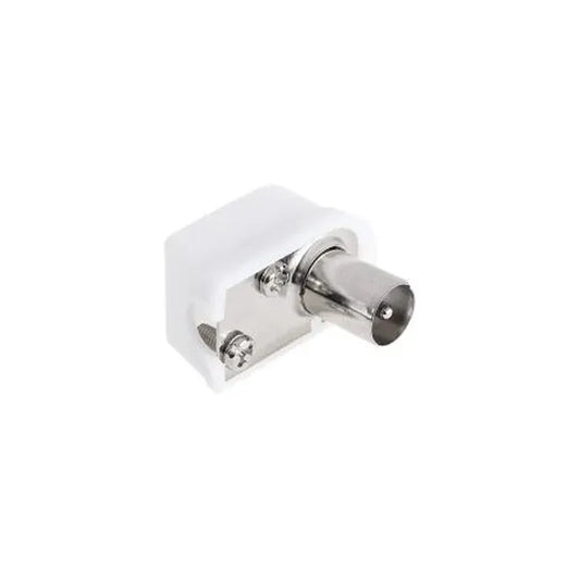 Fehér derékszögű koaxiális TV antenna dugó, IEC 9,52 mm