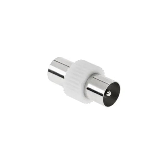 Koaxiális TV antenna összekötő adapter, dugó-dugó, fém/műanyag