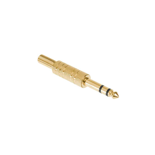 Aranyozott 6,3 mm sztereó jack dugó, forrasztható audio csatlakozó