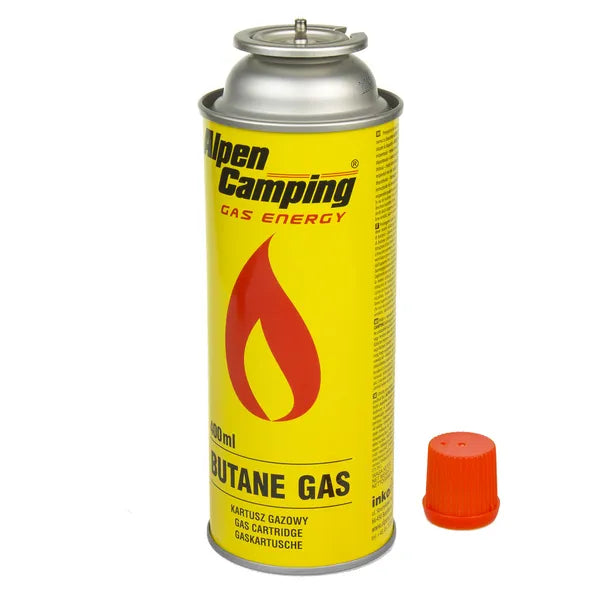 Alpen Camping menetes gázpatron 400 ml, izobután, EN417, -10–40 °C