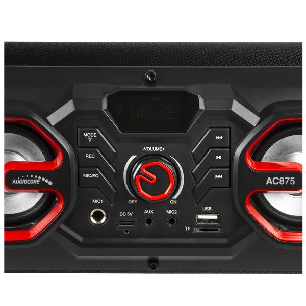 Audiocore AC875 hordozható bazooka hangszóró, BT 5.0, FM, 20 W, 2000 mAh