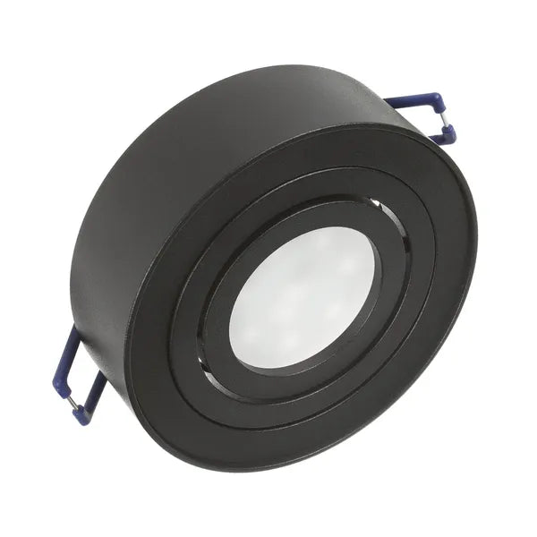Süllyeszthető alumínium LED spot lámpatest, kerek, fekete, MR16/GU10, 94×32 mm