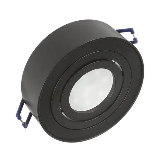 Süllyeszthető alumínium LED spot lámpatest, kerek, fekete, MR16/GU10, 94×32 mm