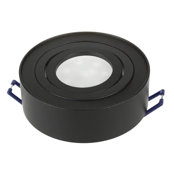 Süllyeszthető alumínium LED spot lámpatest, kerek, fekete, MR16/GU10, 94×32 mm