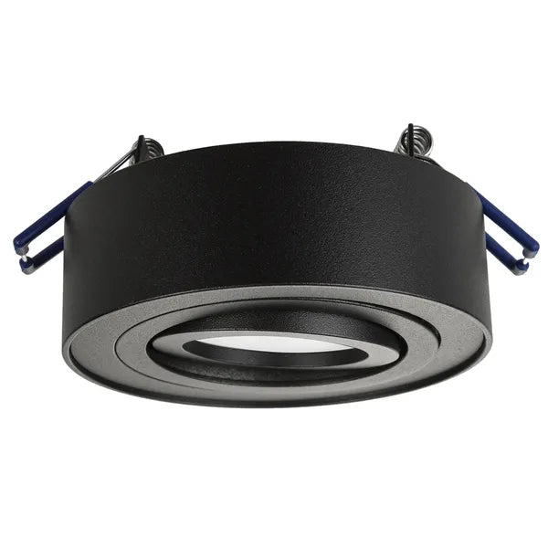 Süllyeszthető alumínium LED spot lámpatest, kerek, fekete, MR16/GU10, 94×32 mm