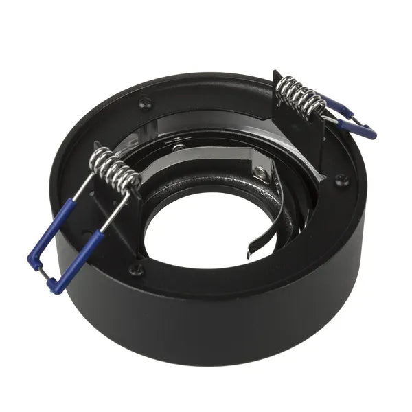 Süllyeszthető alumínium LED spot lámpatest, kerek, fekete, MR16/GU10, 94×32 mm