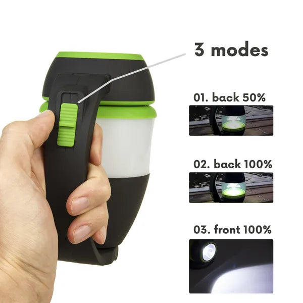 3 az 1-ben LED lámpa, kemping/asztali/zseblámpa, 200 lm, 1500 mAh powerbank