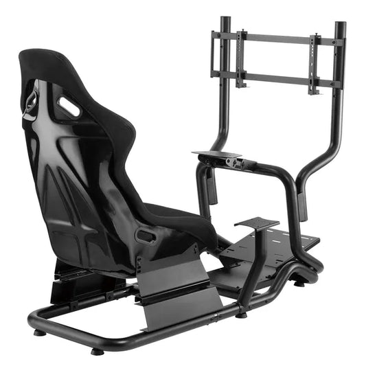 Versenyszimulátor kokpit gamer üléssel, 130 kg, 50″ TV-ig, RS702