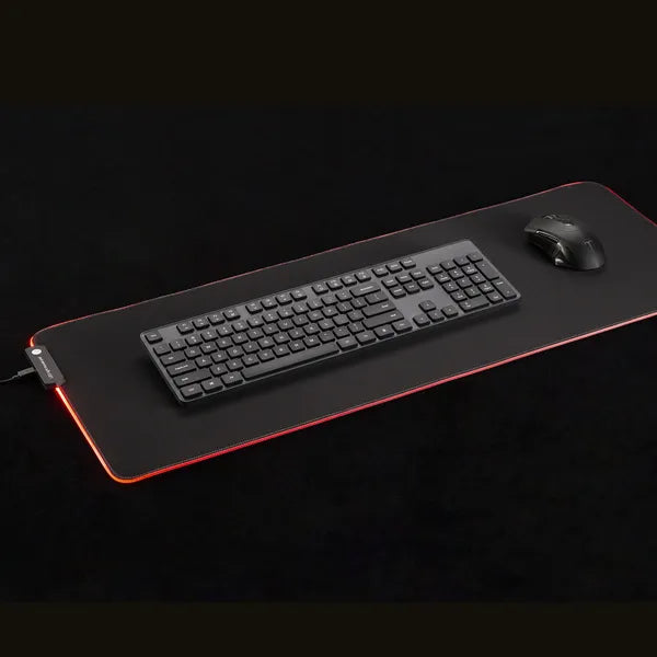 RGB LED világító XXL gamer egér- és billentyűzetpad 80×30 cm, 4 mm