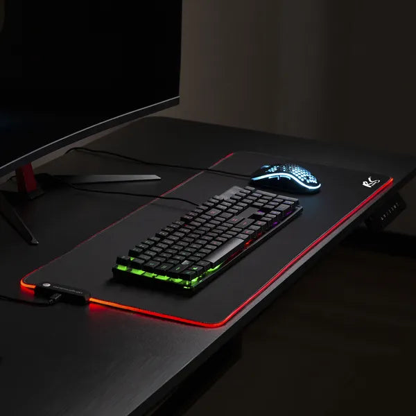 RGB LED világító XXL gamer egér- és billentyűzetpad 80×30 cm, 4 mm