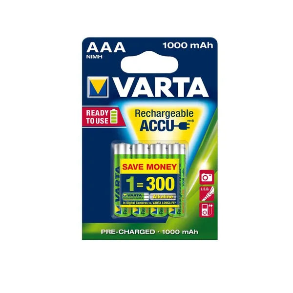 Varta Ready2Use AAA (R03) 1000 mAh újratölthető akku, 4 db